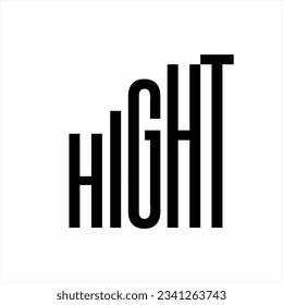 "Hight" word design with height concept.