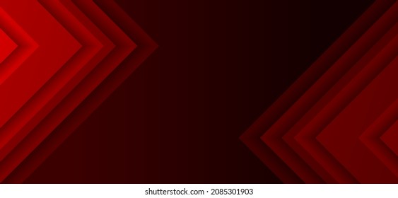 High-tech abstract background banner. Red gradient arrowhead pattern. Designs for card, cover, poster, flyer, backdrop, wall. Vector illustration.