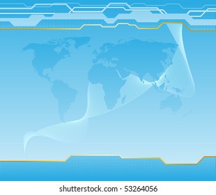 High-tech abstract blue background. Vector illustration