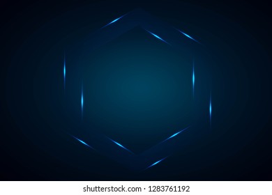High-tech background, blue dimension image, three-dimensional hexagon