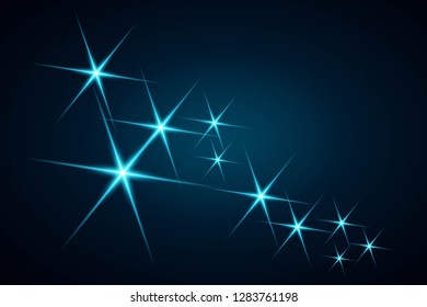 High-tech background, blue-dimensional image, star-shaped reflection Three-dimensional background