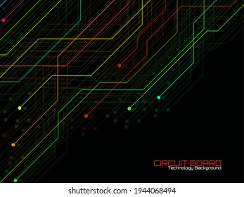 Fondo de alta tecnología con placa de circuito, diseño tecnológico. Ilustración del vector