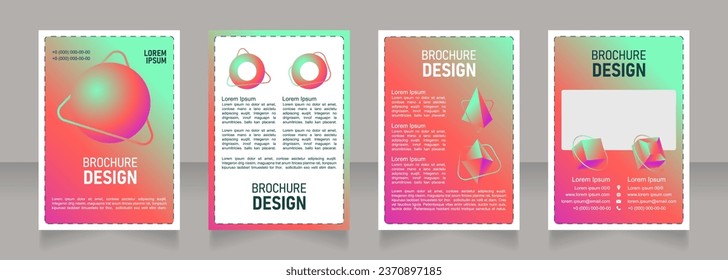Hightech blank brochure design. Template set with copy space for text. Premade corporate reports collection. Editable 4 paper pages. Bahnschrift SemiLight, Bold SemiCondensed, Arial Regular fonts used