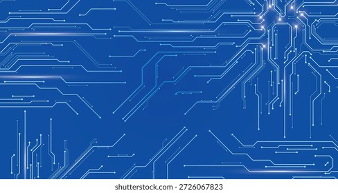 Interfaz de Tablero de circuito azul de alta tecnología con estilo de Tecnología cibernética