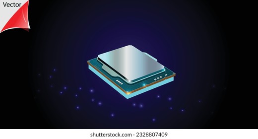 The High-tech chip of the future can be used to assemble for news articles and more. vector illustration.