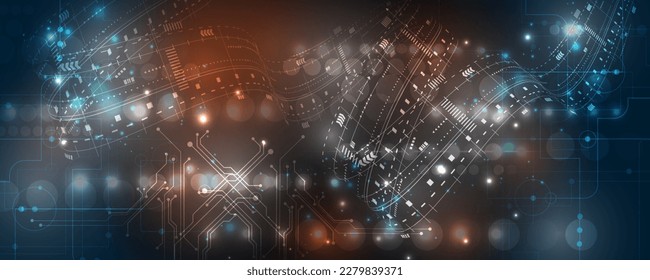 High-tech circuit board communication network background image