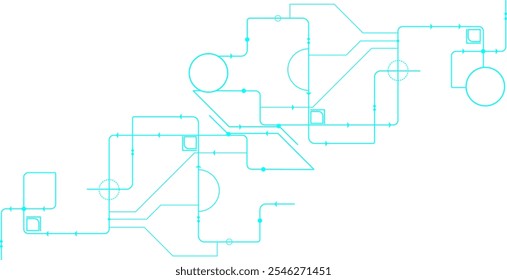 High-tech connection system on a white background.