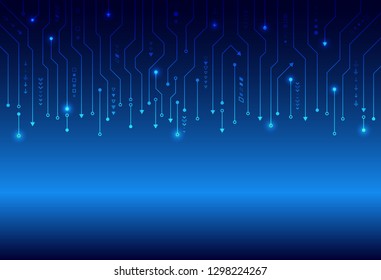 High-tech futuristic background texture. Circuit board with various technology elements. Vector illustration