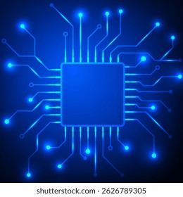 High-tech futuristic cyber circuit board CPU design featuring digital networks and electronic.