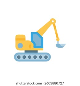 A high-tech graphic icon showcasing excavators.