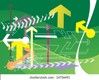 hightech green background of arrow, wallpaper