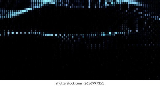 Fondo de puntos de semitono de alta tecnología. Video Pantalla led azul. Ilustración vectorial