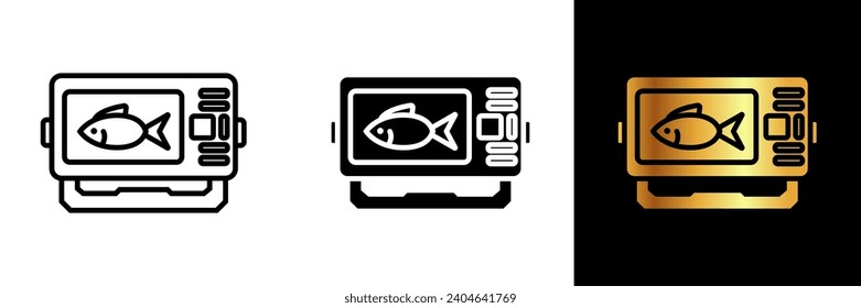 A high-tech icon representing a fishing finder, perfect for websites, apps, or designs related to advanced fishing technology and outdoor pursuits.