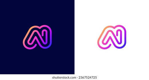 High-Tech and Innovative Logo for letter A and I. Ai logo design for brands. Letter A and Letter I minimal and memorable design.