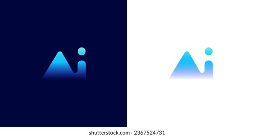 High-Tech and Innovative Logo for letter A and I. Ai logo design for brands. Letter A and Letter I minimal and memorable design.