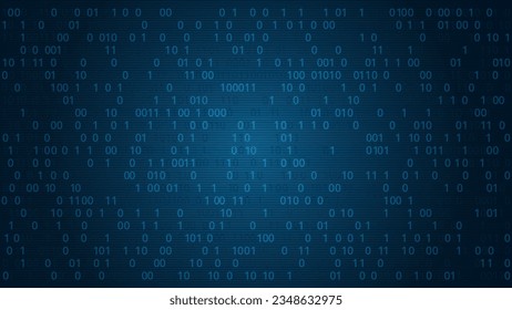 High-Tech Intrigue: Abstract Blue Background Infused with Binary Code Numbers. Conceptual Visual Representing Data Breaches, Malware Incidents, Cyber Attacks, and Hacking Threats in the Digital Age.