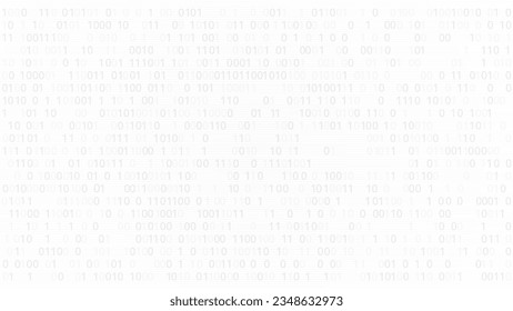 High-Tech Intrigue: Abstract White Background Infused with Binary Code Numbers. Conceptual Visual Representing Data Breaches, Malware Incidents, Cyber Attacks, and Hacking Threats in the Digital Age.
