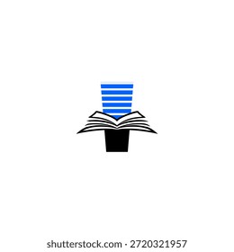 Logotipo de letra i de alta tecnología que fusiona un libro con patrones de circuito. Diseño de Vectores para centros de datos de IA, educación tecnológica y centros de conocimiento digital futurista