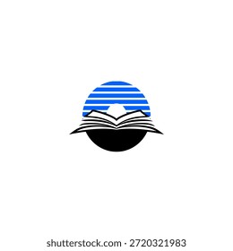 Letra de alta tecnologia O logo fundindo um livro com padrões de circuito. Design vetorial para data centers de IA, ensino técnico e centros de conhecimento digital futurista