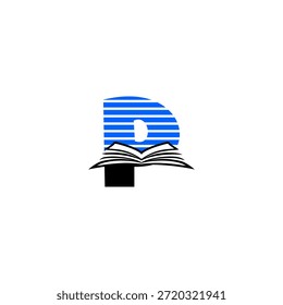 High-tech letter P logo merging a book with circuit patterns. Vector design for AI data centers, tech education, and futuristic digital knowledge hubs