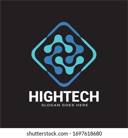 Hightech Logo Design Concept . Vector Template For Business