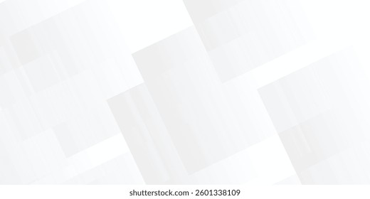 
High-Tech Minimalist Background with a Structured Overlap of White and Gray Transparent Rectangles, Diagonal Geometric Patterns, and a Layered Web-Like Grid for a Sleek and Modern Aesthetic
