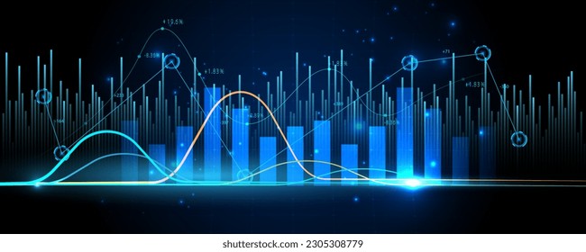 High-tech stock trading graph display background technology electronics