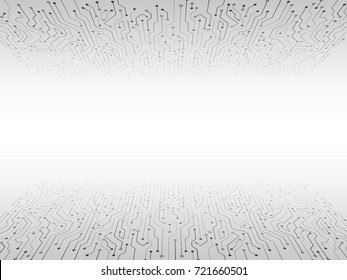 High-tech technology abstract background. Abstract 3D circuit board. Futuristic vector illustration.