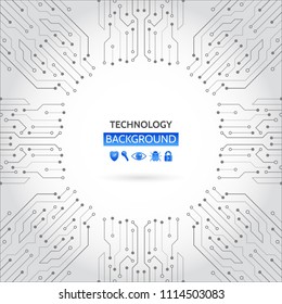 High-tech technology background texture. Circuit board vector illustration. Internet data security. Network protection concept