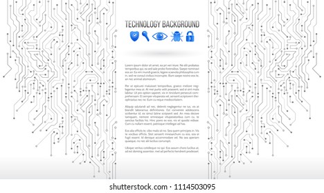 High-tech technology background texture. Circuit board vector illustration. Internet data security. Network guard concept