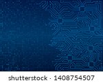 High-tech technology blue background texture. Circuit board minimal pattern. Science vector illustration.