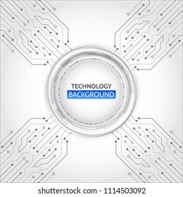 High-tech technology concept. Diagonal circuit board vector background texture.