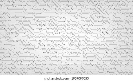 High-tech Technology Digital Background Black And White Circuit Board Concept. EPS10 Vector