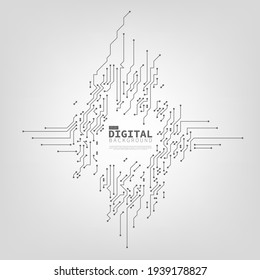 High-tech Technology Digital Background Black And White Circuit Board Concept. EPS10 Vector