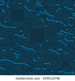 High-tech Technology Digital Background Blue Circuit Board Concept. EPS10 Vector