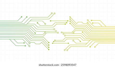 High-tech Technology Digital Background green gradient And White Circuit Board Concept. EPS10 Vector