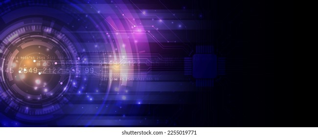 
High-tech technology and digital communication network circuit board background image