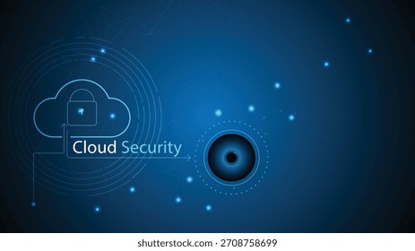 High-tech vector illustration focusing on "Cloud Security.