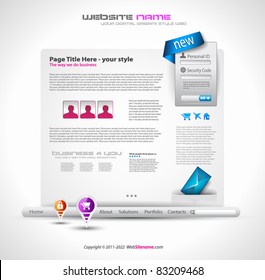 HighTech Website - Elegant Design for Business Presentations with a lot of design elments and a login form.