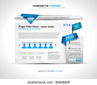 HighTech Website - Elegant Design for Business Presentations with a lot of design elements and a login form.