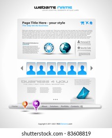HighTech Website - Elegant Design for Business Presentations with a lot of design elements and a login form.