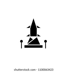High-tension tower black icon concept. High-tension tower flat  vector symbol, sign, illustration.