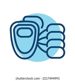 High-tone therapy machine sign сolor line icon. Physiotherapy. Pictogram for web page.