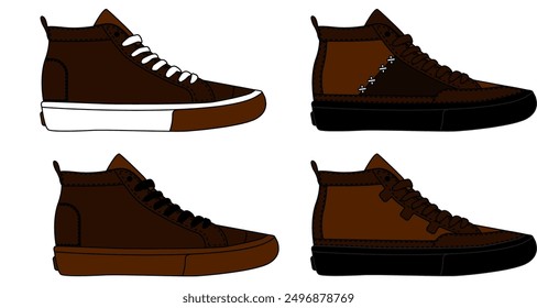 High-top shoe template full colors