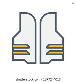 High-visibility clothing or hi-viz vector icon. That safety uniform or personal protective equipment(PPE) with reflector light green or yellow. For protection life worker in construction. 64x64 pixel.