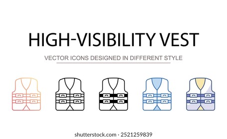 High-Visibility Vest icon design with white background stock illustration