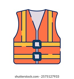 High-visibility vest worn to ensure worker safety in construction and roadwork environments.