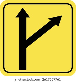 "High-Visibility Yellow Rectangle Traffic Arrow Sign for Accurate Navigation on Roads"