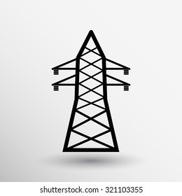 high-voltage line icon vector button logo symbol concept.