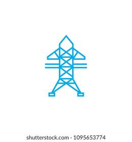 High-voltage networks linear icon concept. High-voltage networks line vector sign, symbol, illustration.